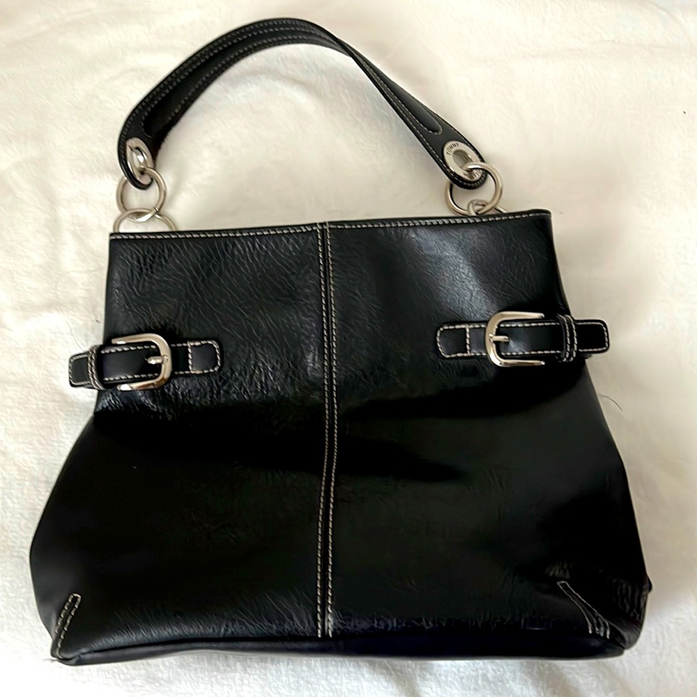 Vintage Tommy Hilfiger black leather shoulder bag